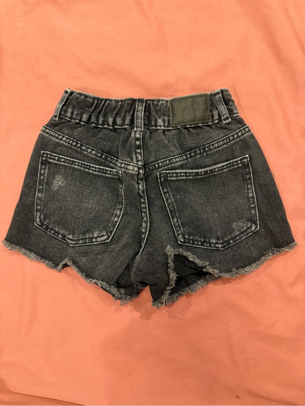 Zara Black Washed Denim Cutoff Shorts